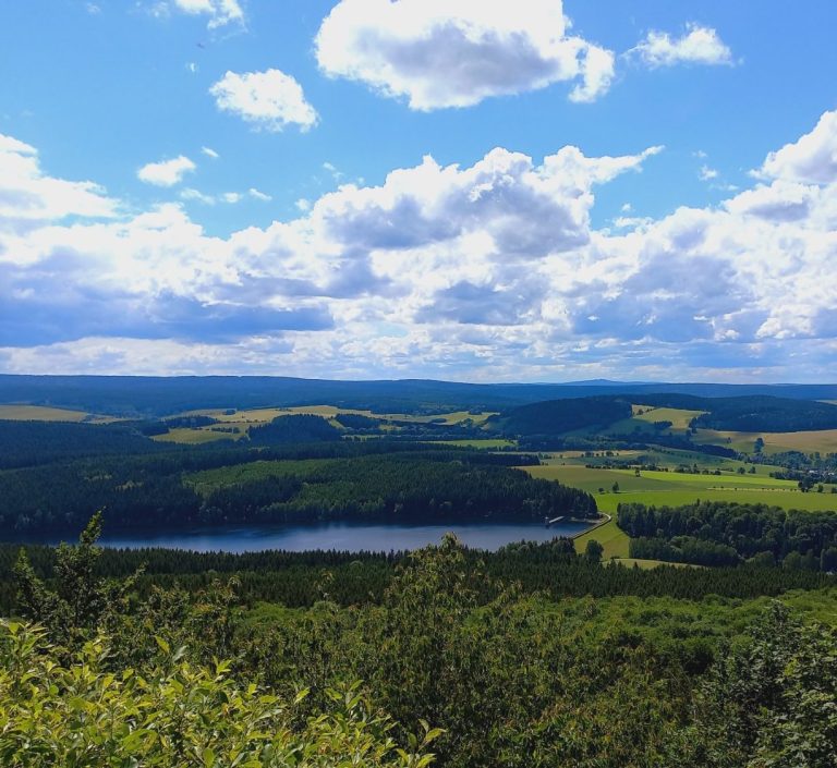 Blick auf die Talsperre Cranzahl vom Bärenstein
