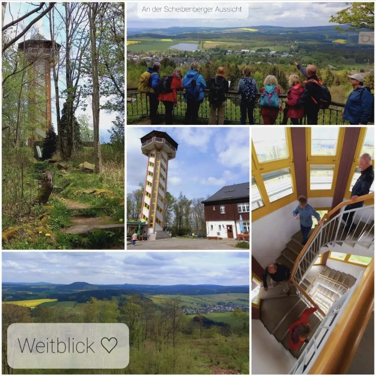 Aussichtsturm Scheibenberg Blick übers Erzgebirge