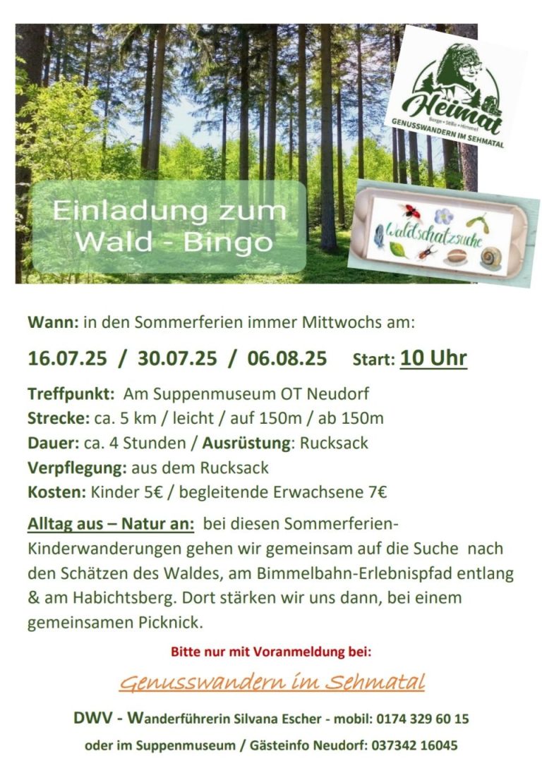 Einladung zum Wald-Bingo