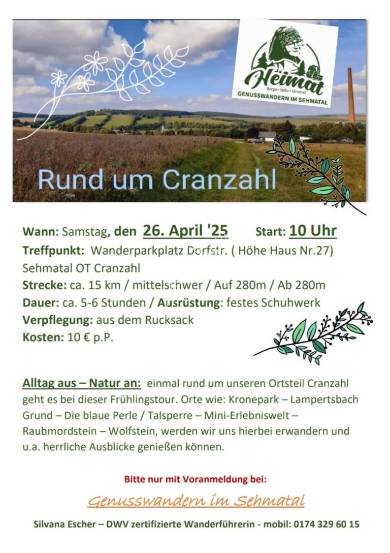 Einladung zur Wanderung rund um Cranzahl