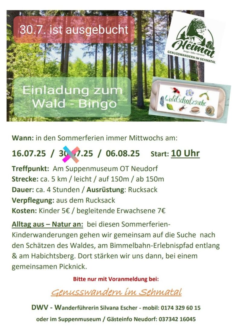 Einladung zum Wald-Bingo