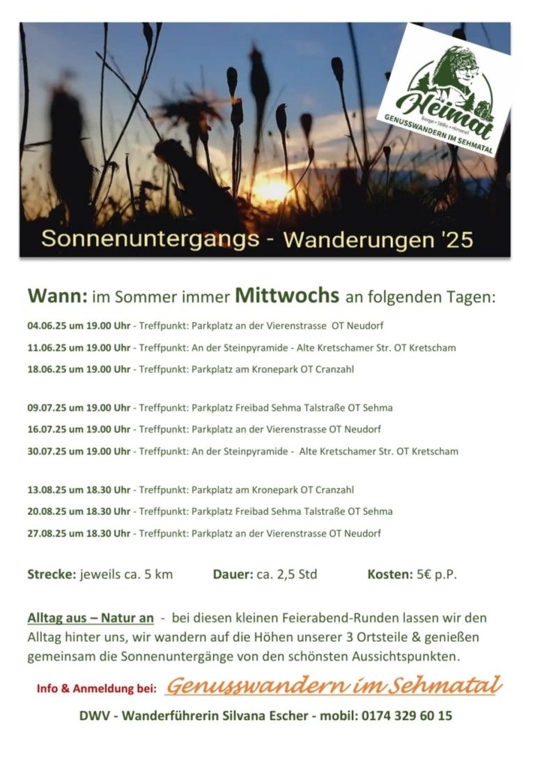 Einladung zur Sonnenuntergangswanderung