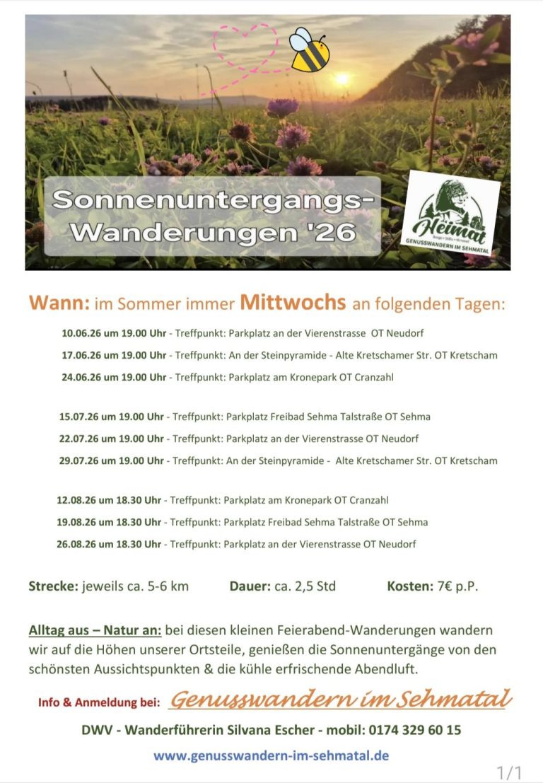 Sonnenuntergangswanderungen